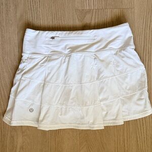White Athletic Skirt with Logo